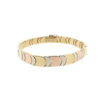Tricolor gold link bracelet