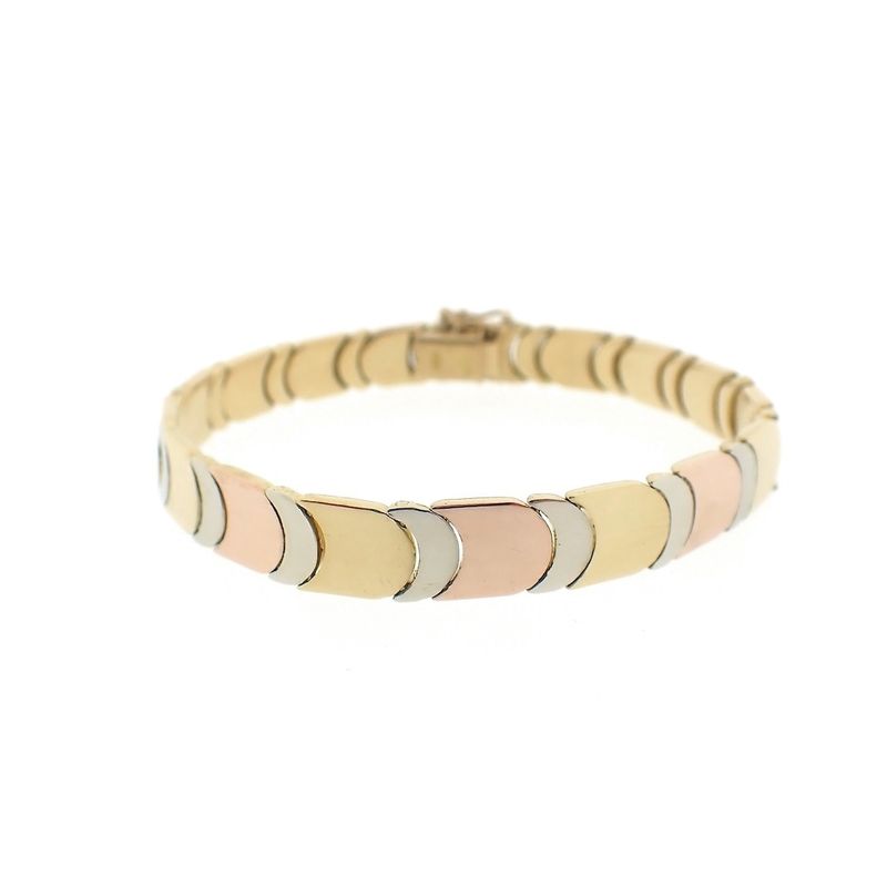 Image 1 of Tricolor gold link bracelet