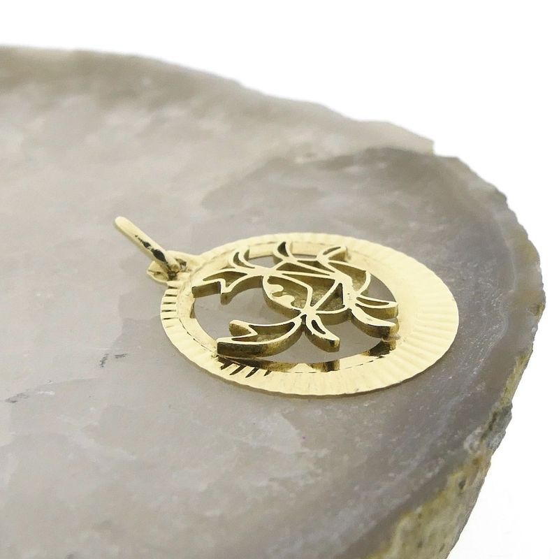 Image 7 of Gold zodiac sign pendant; Cancer