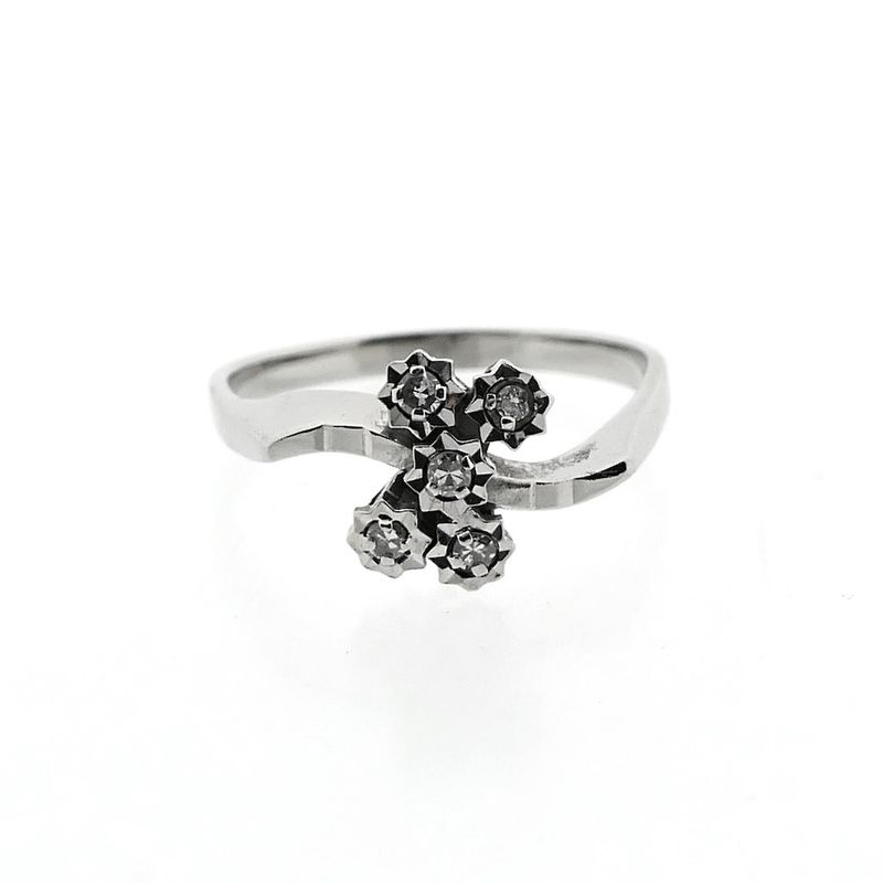 Image 3 of White gold ring with diamond | 0.025 ct.