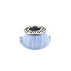 Image 3 of Pandora charm; Silver; Blue/White Candy Stripes