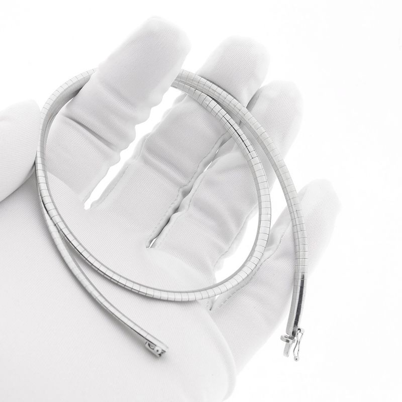 Image 8 of White gold Omega link necklace