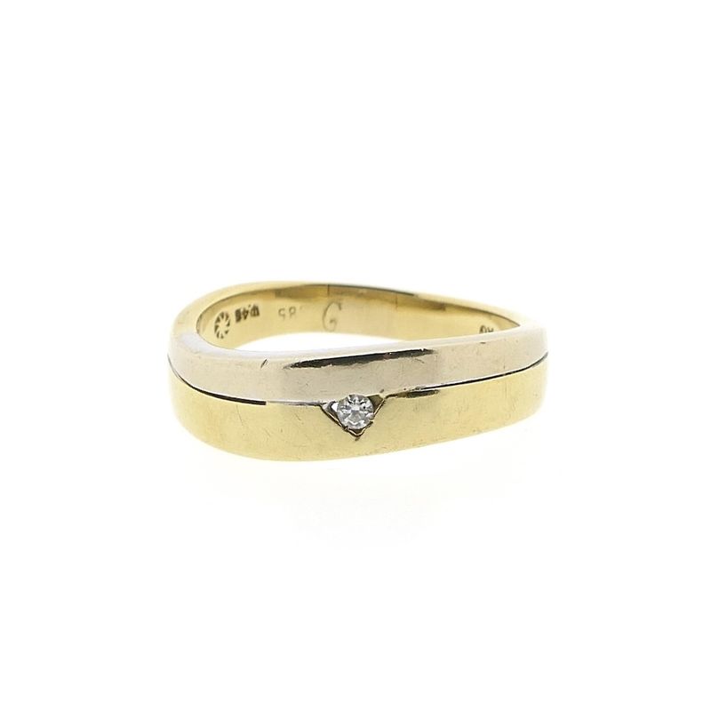 Image 3 of Two-tone gold ring with zirconia