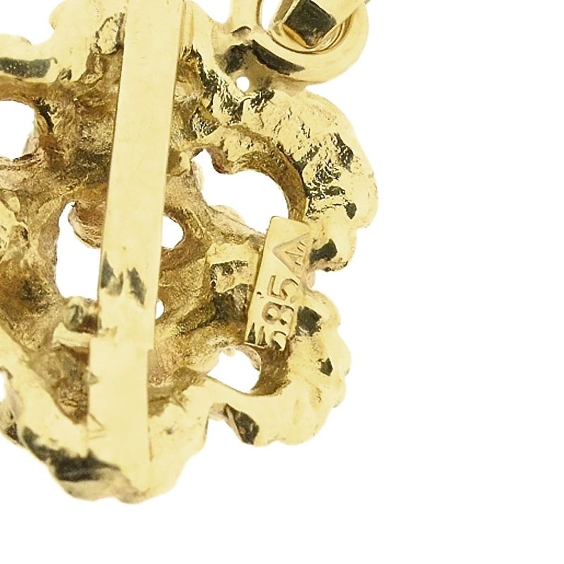 Image 6 of Gold floral pendant with blood coral