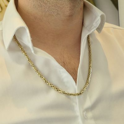 Image 2 of Gold square king chain | 58 cm