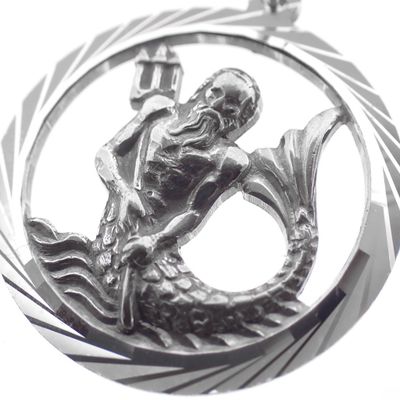 Image 2 of Silver zodiac sign pendant; Aquarius