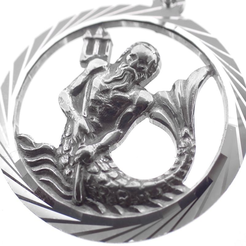 Image 2 of Silver zodiac sign pendant; Aquarius