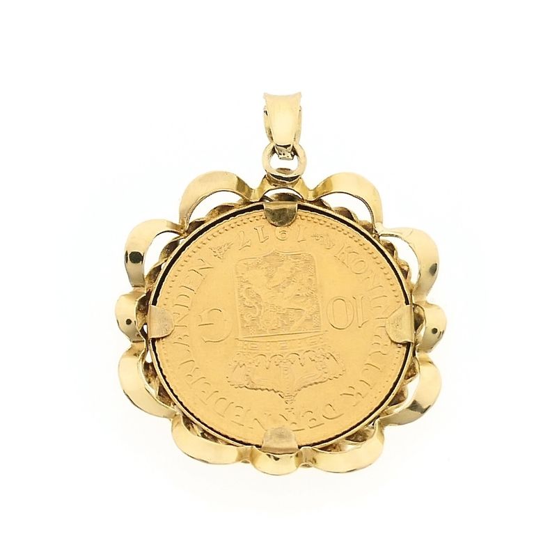 Image 5 of Gold pendant of 10 guilder coin Queen Wilhelmina 1917