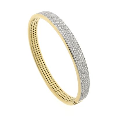 Image 1 of Gold bangle with diamonds; Casa Gi; Size S/M