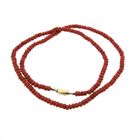 Image 3 of Blood coral bead necklace with gold clasp; Antique | 67 cm