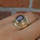 Image 9 of 10 crt. Forsyth County High School Class ring with garnet | Balfour