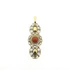 Image 1 of Antique gold pendant with blood coral