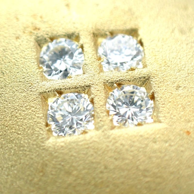 Image 6 of Matte gold ring with diamond; 0.10 ct.