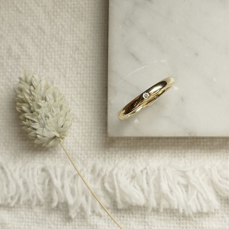 Image 7 of Gold solitaire ring with diamond | Tiffany & Co; By Elsa Peretti