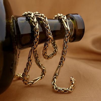 Gold foxtail link necklace | 43 cm Image 2 of Gold foxtail link necklace | 43 cm