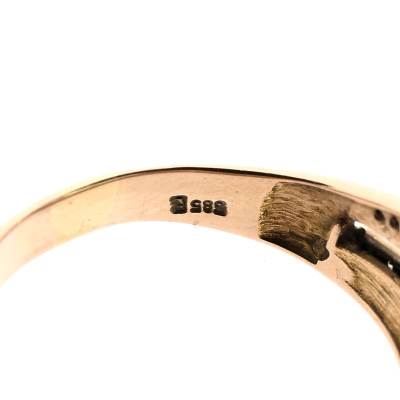 Image 5 of Rose Gold Crossover Ring with Zirconia