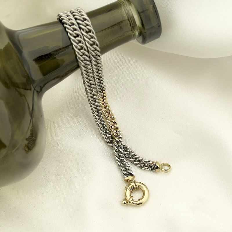 Image 3 of Bicolor gourmet link necklace; Choker