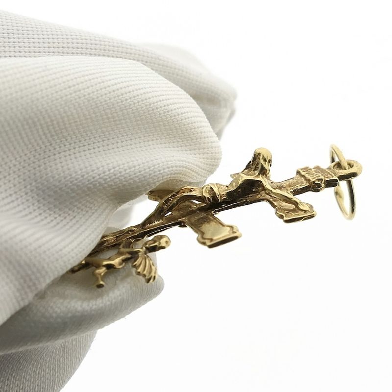 Image 6 of Gold pendant of a cross with corpus and angel