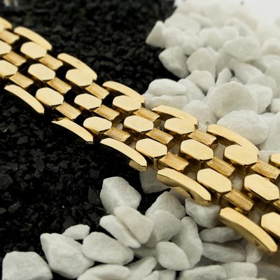 Gold tank link bracelet. Image 2 of Gold tank link bracelet.