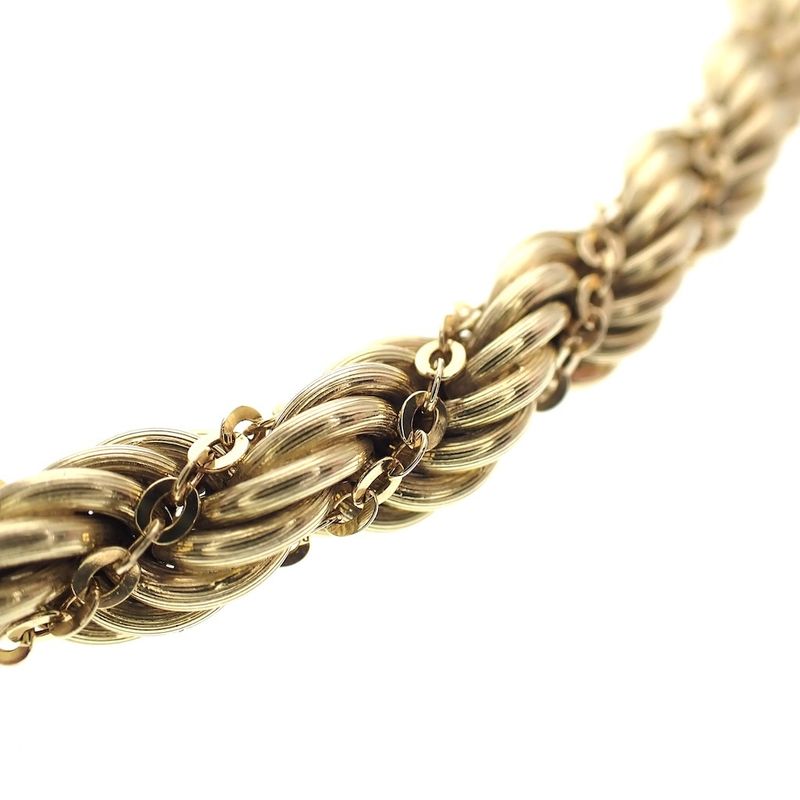 Image 6 of Gold twisted mesh link necklace