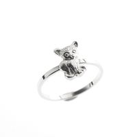 Silver children's ring with cat