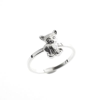 Image 1 of Silver children's ring with cat
