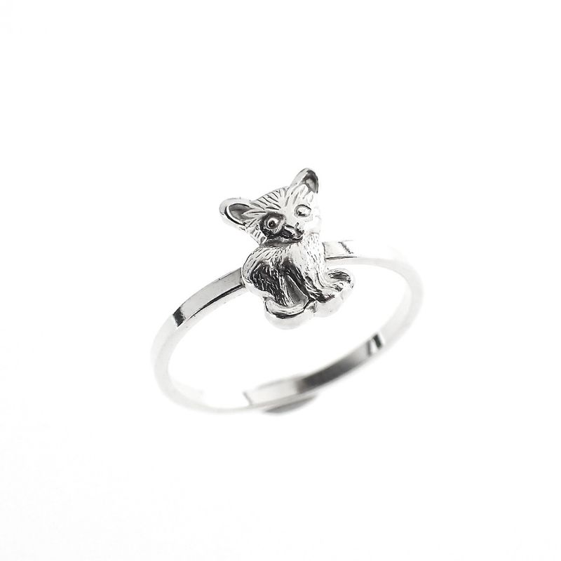 Image 1 of Silver children's ring with cat