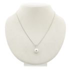 Image 3 of 18-karat white gold pendant with pearl and diamond | 0.18 ct.