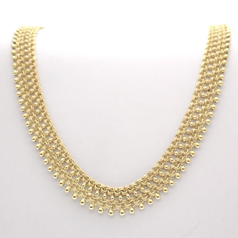 Image 1 of Vintage gold gallery wire link necklace