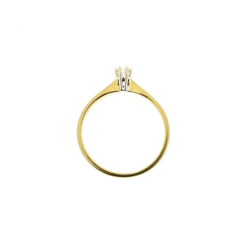Image 9 of 18-karat gold solitaire ring with 0.15 ct. diamond