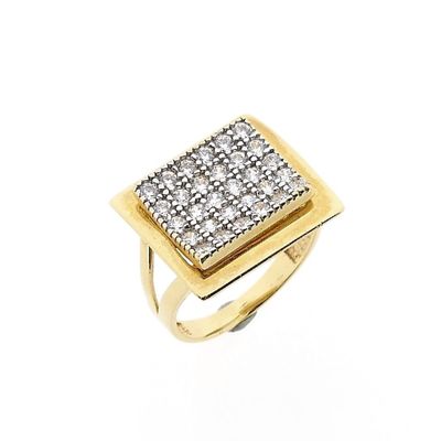 Image 1 of Gold Pavé Ring with Zirconia