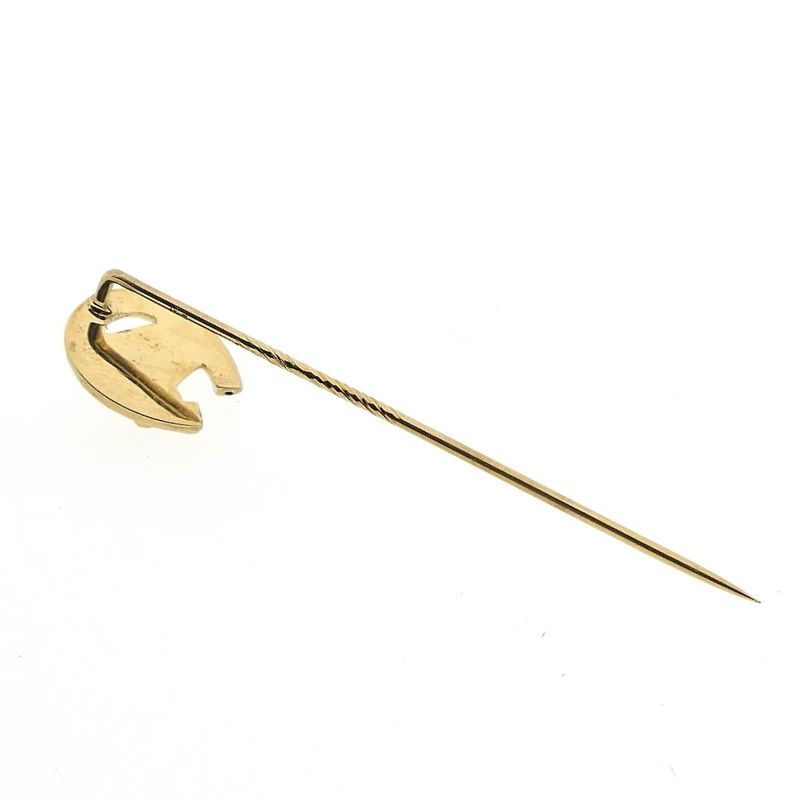 Image 5 of Gold lapel pin; Horse and horseshoe