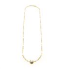 Image 5 of Bicolor Gold Bar Link Necklace with 0.25 ct Diamond; 18K; 46 cm