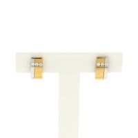 Bicolor gold stud earrings with diamonds