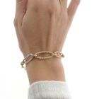 Image 2 of Tricolor gold coarse anchor link bracelet