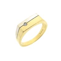 Jeunesse bicolor gold men's ring with diamond 0.03 ct.