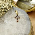 Image 2 of Gold cross pendant with garnet stones