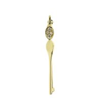 Gold brooch with diamonds; 0.06 ct.