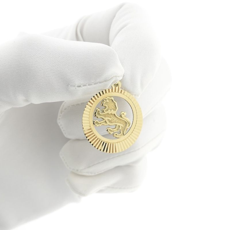 Image 9 of Gold zodiac sign pendant; Leo