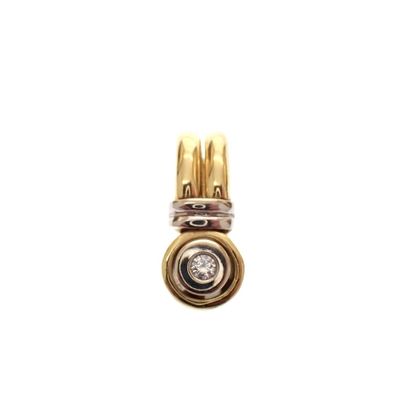 Image 1 of Two-tone gold pendant with 0.07 ct diamond.
