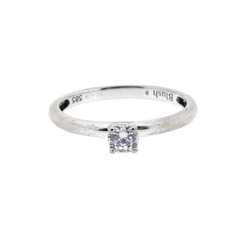 Image 5 of White gold solitaire ring with zirconia; Blush