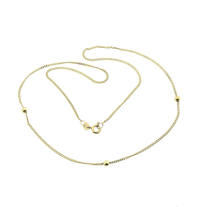 Image 8 of Gold link chain with beads | 40.5 cm