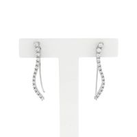 Silver long earrings with zirconia