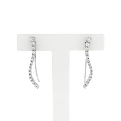Image 1 of Silver long earrings with zirconia