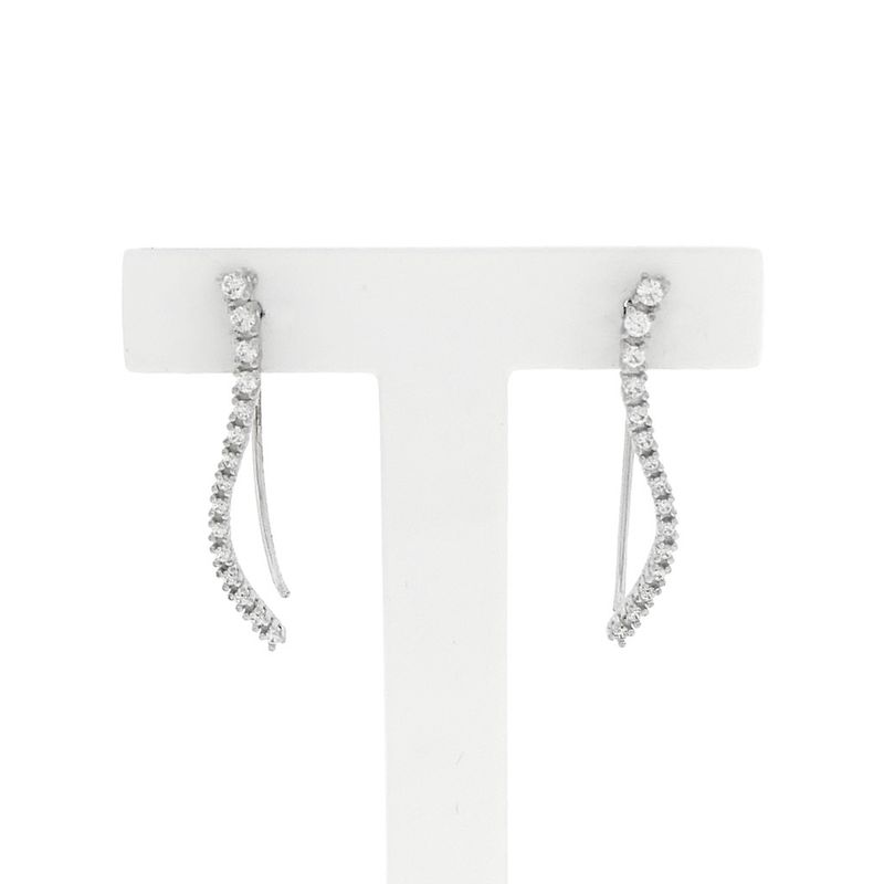 Image 1 of Silver long earrings with zirconia