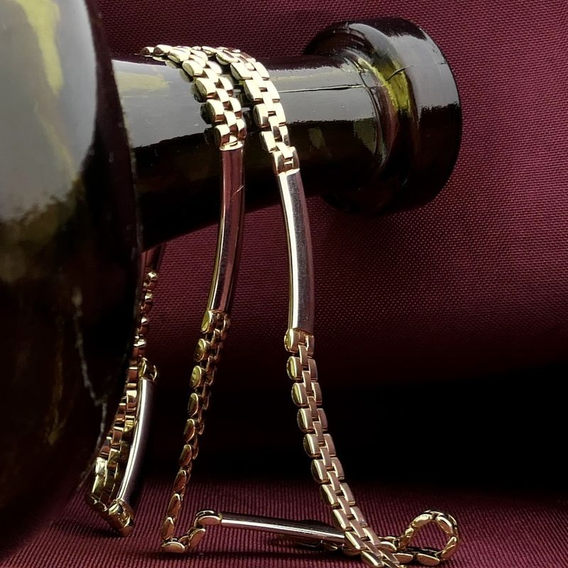 Image 7 of Two-tone gold panther link necklace