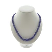 Amethyst bead necklace with gold clasp | 45 cm