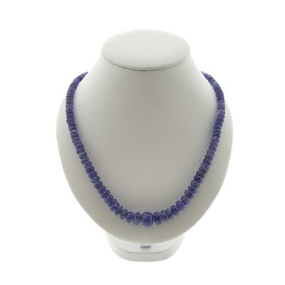 Image 1 of Amethyst bead necklace with gold clasp | 45 cm