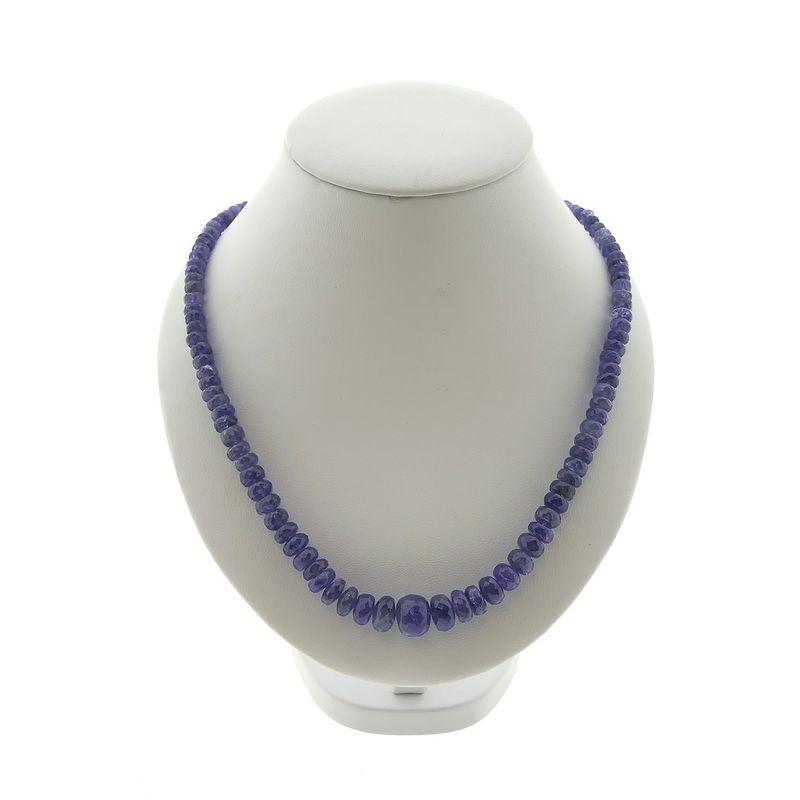 Image 1 of Amethyst bead necklace with gold clasp | 45 cm