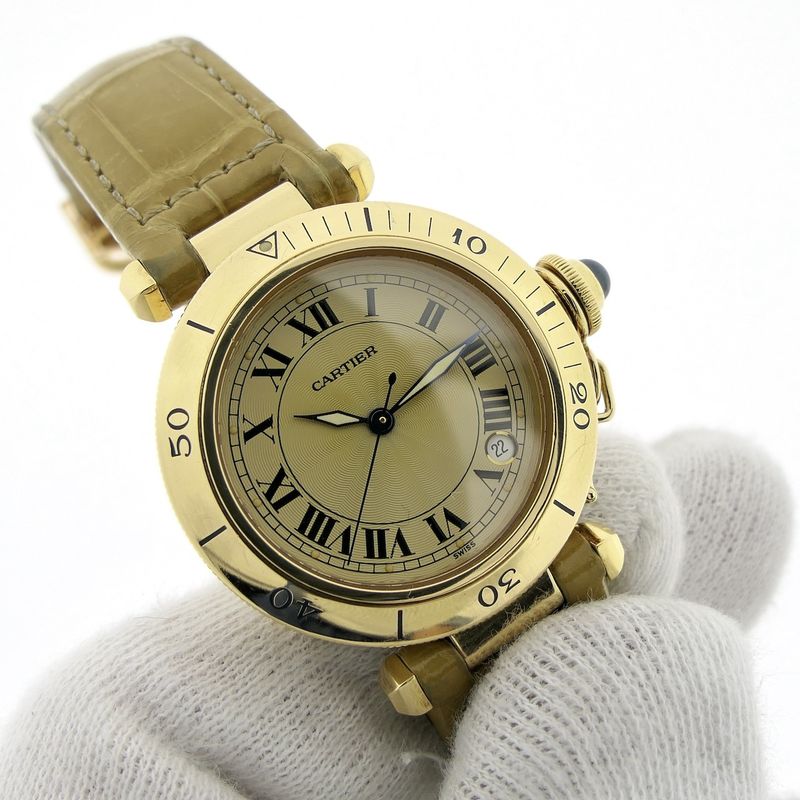 Image 11 of Cartier Pasha Automatic; 18k gold unisex watch